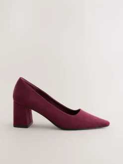 Ruimvallend En Extraruimvallend|Schoenen Met Hakken*Next - Standard Chisel Toe Block Courts Bordeauxrood