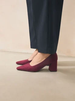 Ruimvallend En Extraruimvallend|Schoenen Met Hakken*Next - Standard Chisel Toe Block Courts Bordeauxrood