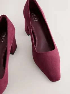 Ruimvallend En Extraruimvallend|Schoenen Met Hakken*Next - Standard Chisel Toe Block Courts Bordeauxrood