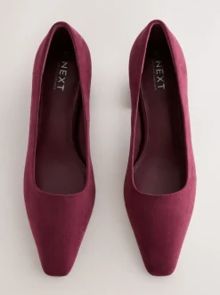 Ruimvallend En Extraruimvallend|Schoenen Met Hakken*Next - Standard Chisel Toe Block Courts Bordeauxrood