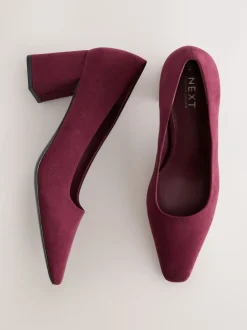 Ruimvallend En Extraruimvallend|Schoenen Met Hakken*Next - Standard Chisel Toe Block Courts Bordeauxrood