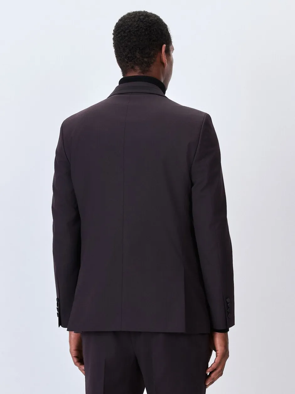 Smokings En Feestkleding|Next Bordeauxrood - Tailored fit - Inset Lapel Detail Tuxedo Suit Jacket
