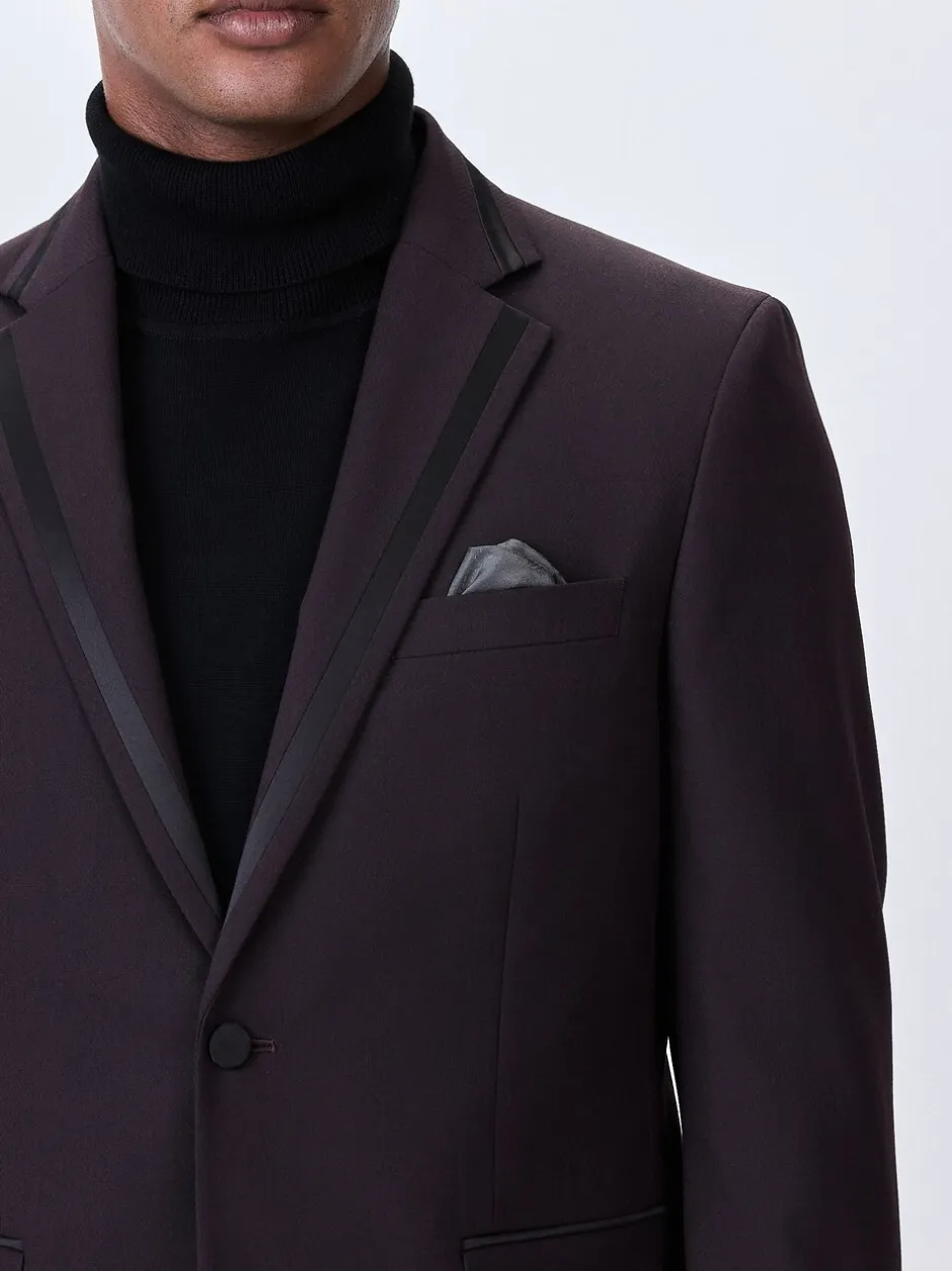 Smokings En Feestkleding|Next Bordeauxrood - Tailored fit - Inset Lapel Detail Tuxedo Suit Jacket