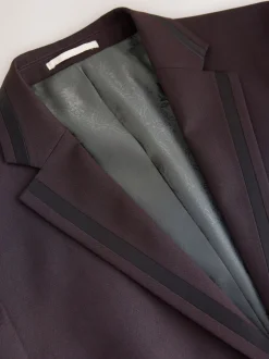 Smokings En Feestkleding|Next Bordeauxrood - Tailored fit - Inset Lapel Detail Tuxedo Suit Jacket