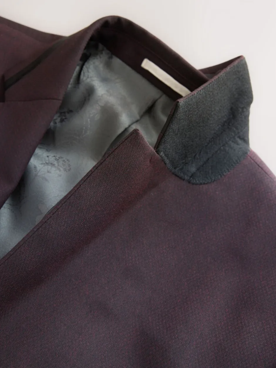 Smokings En Feestkleding|Next Bordeauxrood - Tailored fit - Inset Lapel Detail Tuxedo Suit Jacket