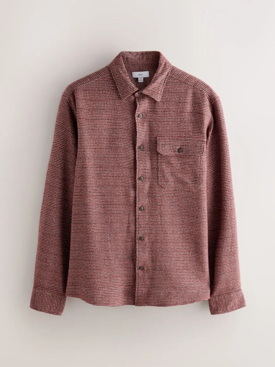 Jassen En Jacks|Shirts*Next - Textured Shacket Overshirt Bordeauxrood