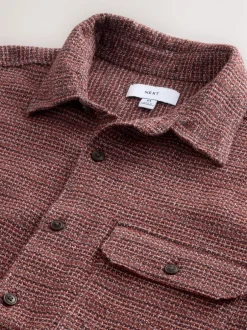 Jassen En Jacks|Shirts*Next - Textured Shacket Overshirt Bordeauxrood