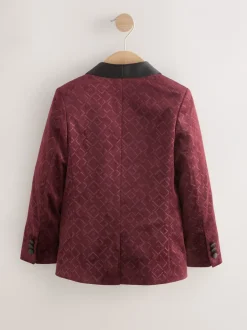 Kostuums En Herenvesten|Next - Textured Velvet Blazer (3-16yrs) Bordeauxrood