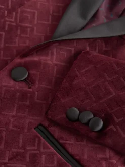 Kostuums En Herenvesten|Next - Textured Velvet Blazer (3-16yrs) Bordeauxrood