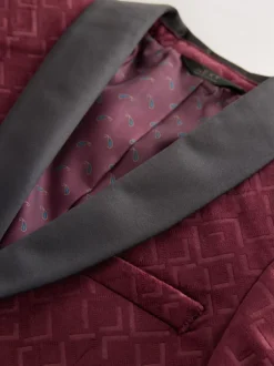 Kostuums En Herenvesten|Next - Textured Velvet Blazer (3-16yrs) Bordeauxrood