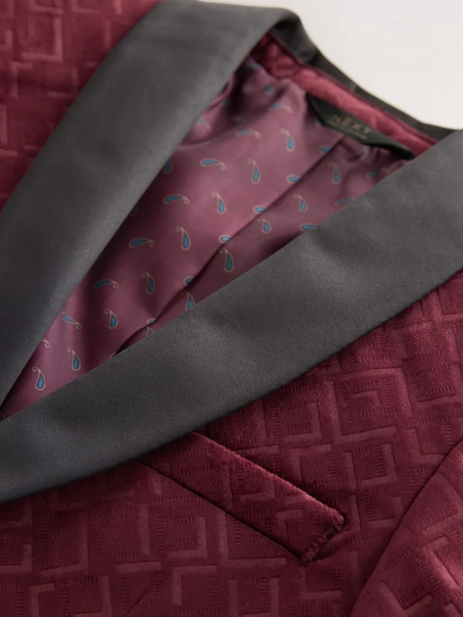 Kostuums En Herenvesten|Next - Textured Velvet Blazer (3-16yrs) Bordeauxrood