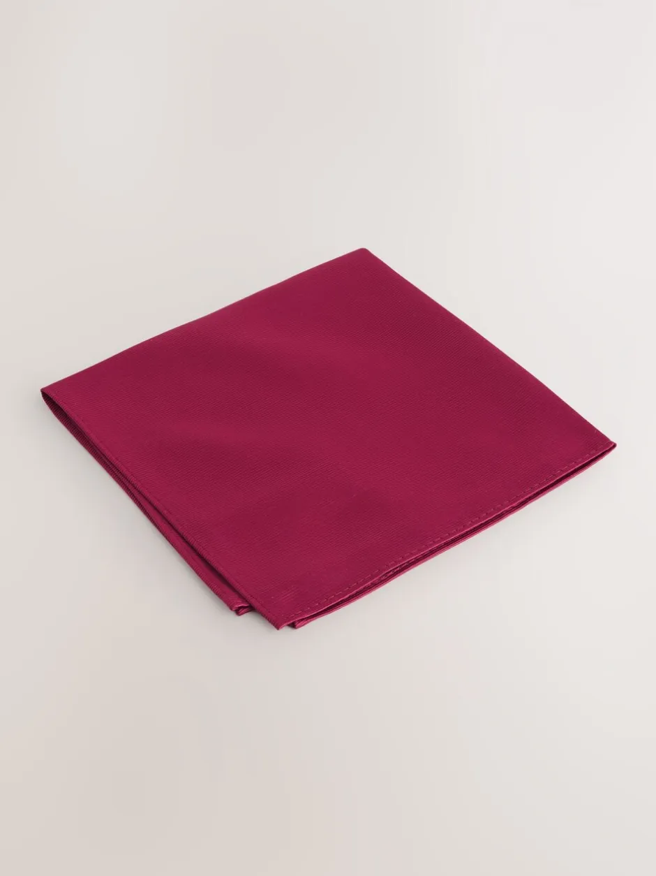 Stropdassen En Pochets|Next - Tie Pocket Square and Brooch Set Bordeauxrood
