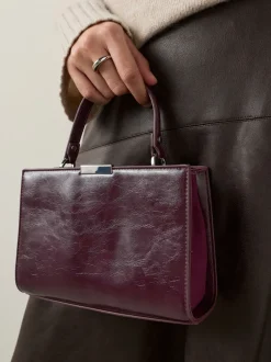 Tassen En Portemonnees|Next - Top Handle Tas met krokodillenmotief Bordeauxrood