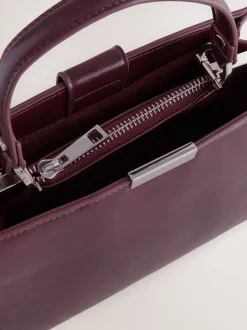 Tassen En Portemonnees|Next - Top Handle Tas met krokodillenmotief Bordeauxrood