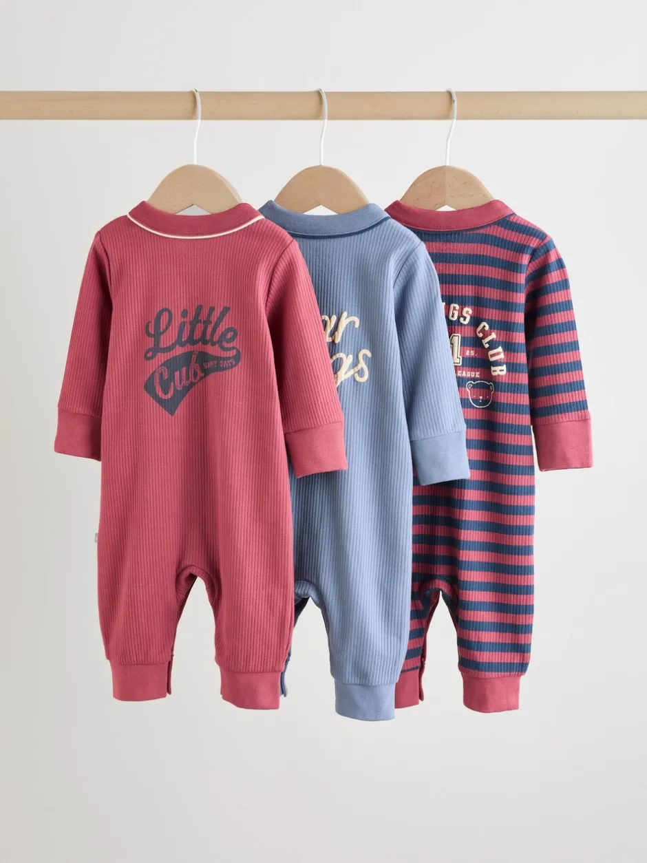 Babypakjes En Babypyjama's*Next Bordeauxrood - Verpakking van 3 babypyjama's (0 mnd-3 jr)