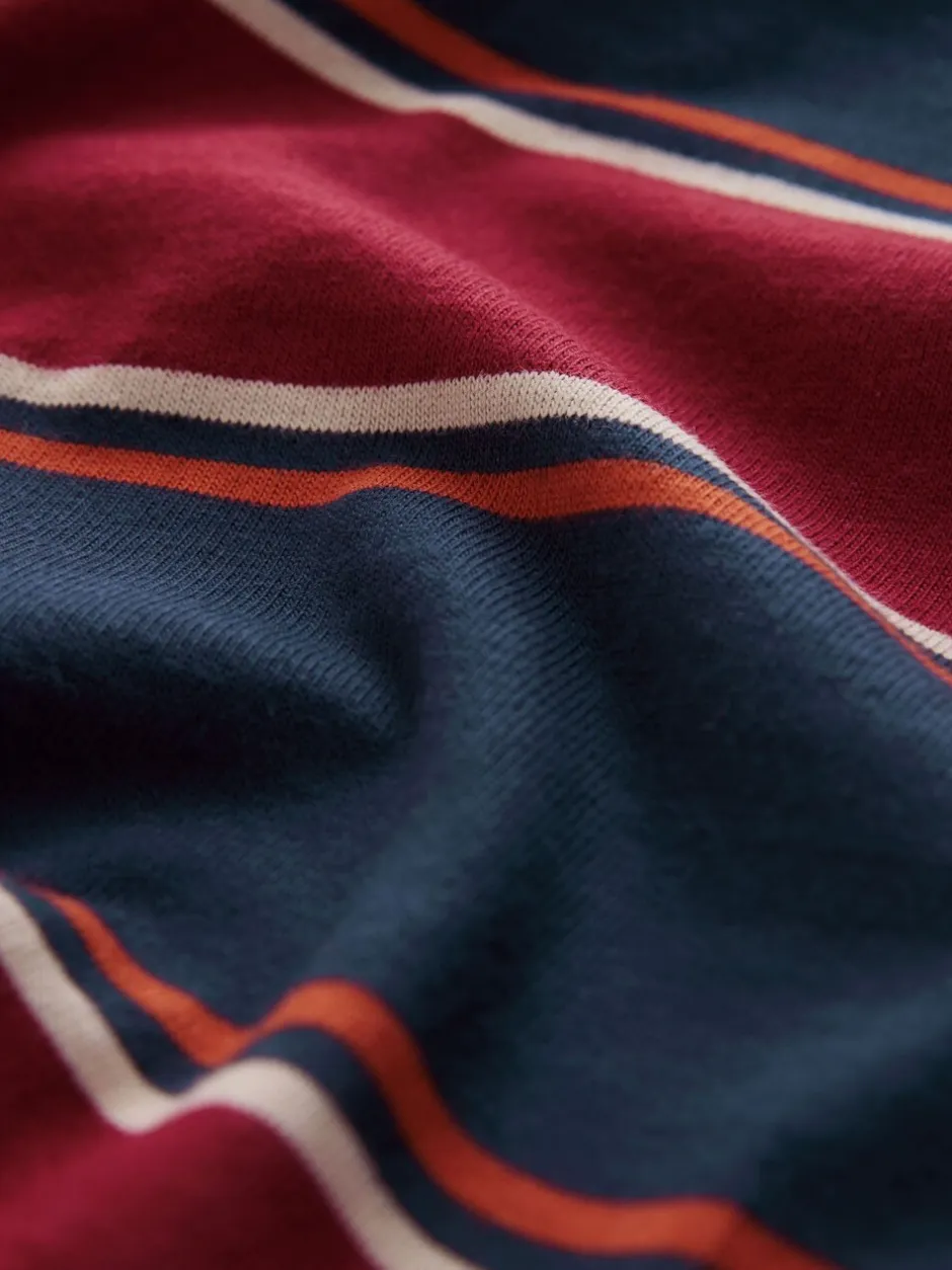 T-Shirts En Hemden|Next Bordeauxrood-marineblauw gestreept - Rugbyshirt