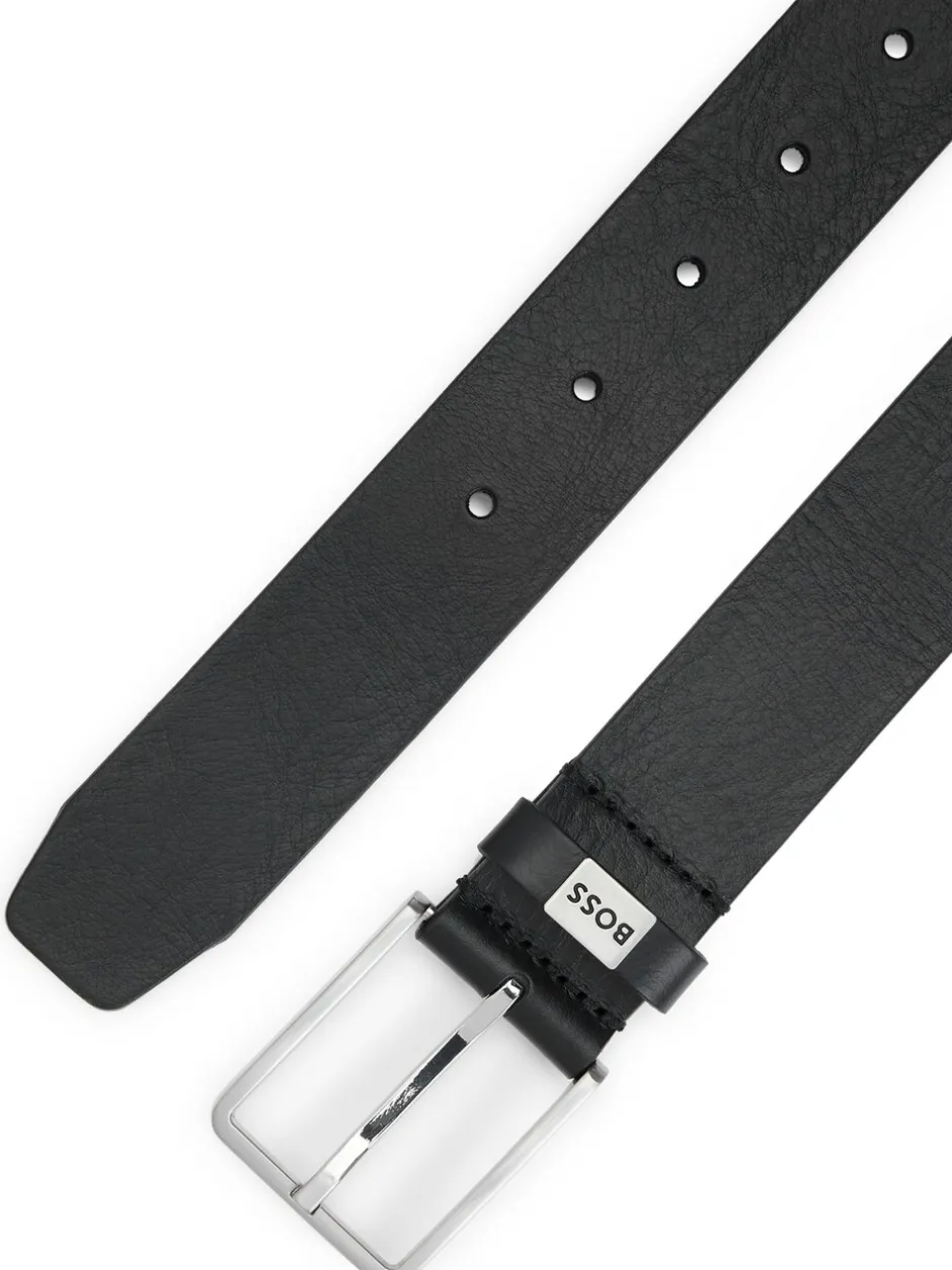 Riemen En Bretels*BOSS Elio Italiaanse leren riem met logo