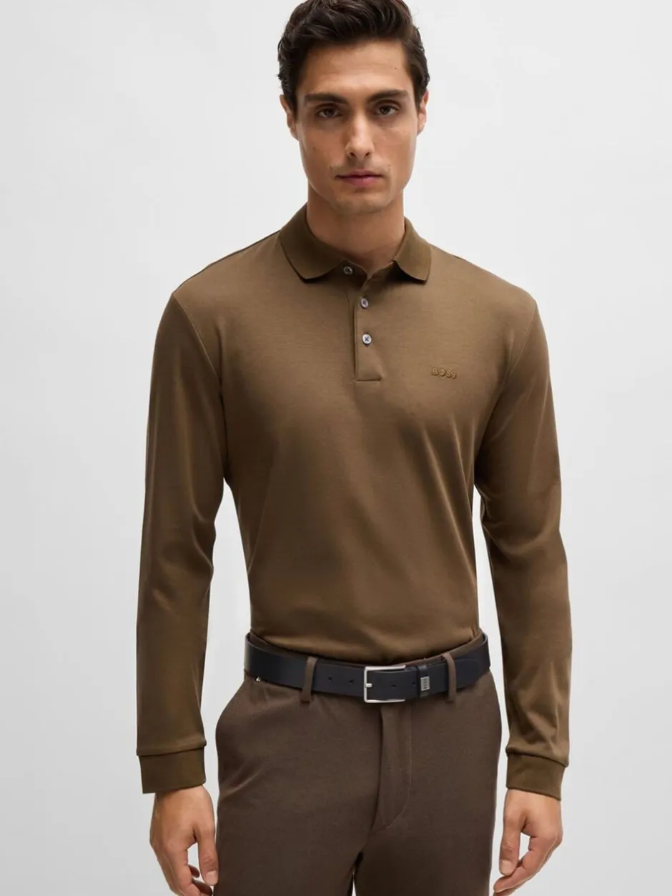 Riemen En Bretels*BOSS Elio Italiaanse leren riem met logo