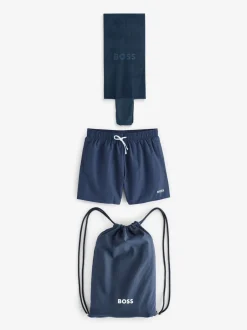 Badkleding|BOSS Swim Shorts, Bag, Towel Beach Gift Set