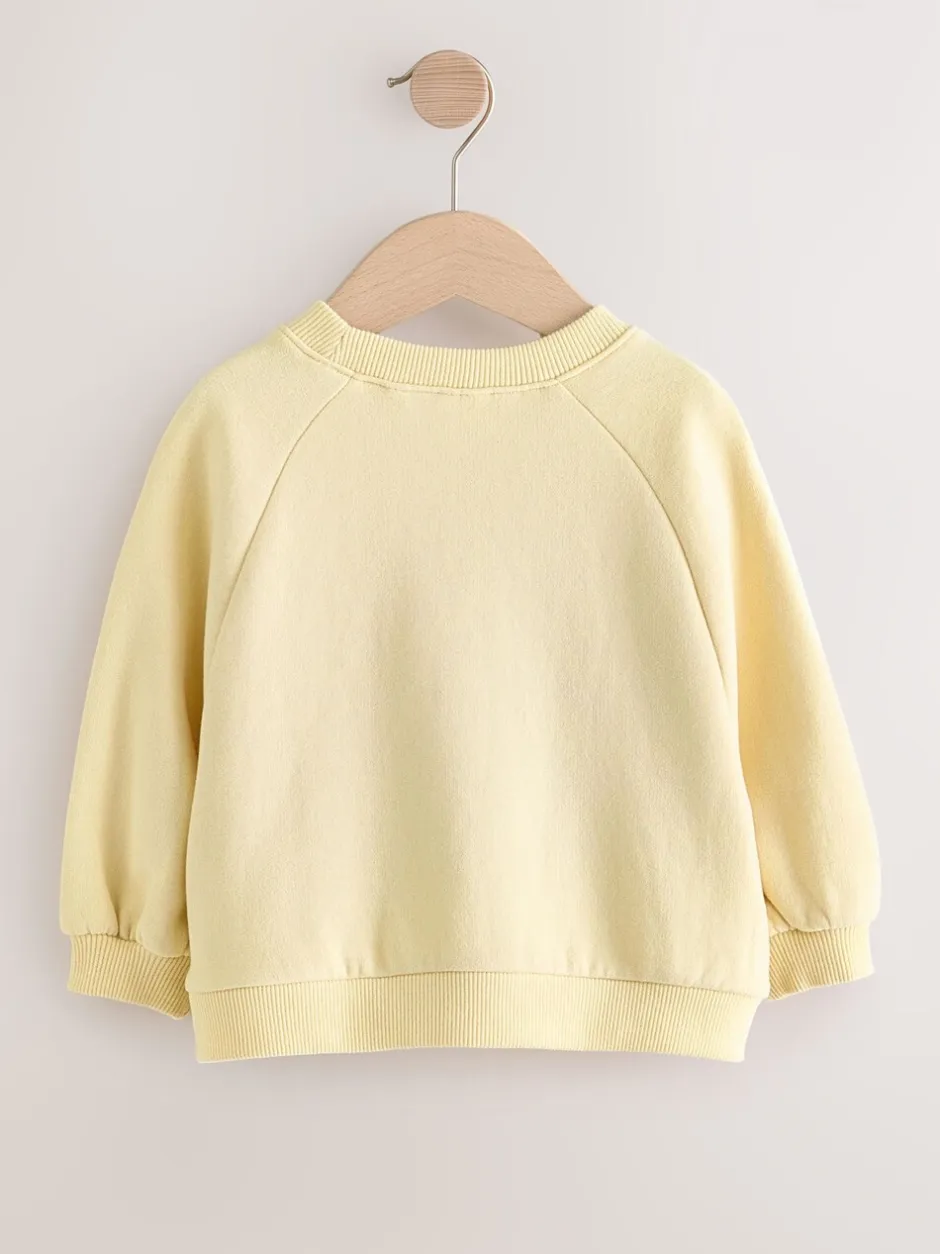 Truien En Breisels|Sweaters En Hoody´S*Next Boter Geel - Sweatshirt met ronde hals (3 mnd-7 jr)