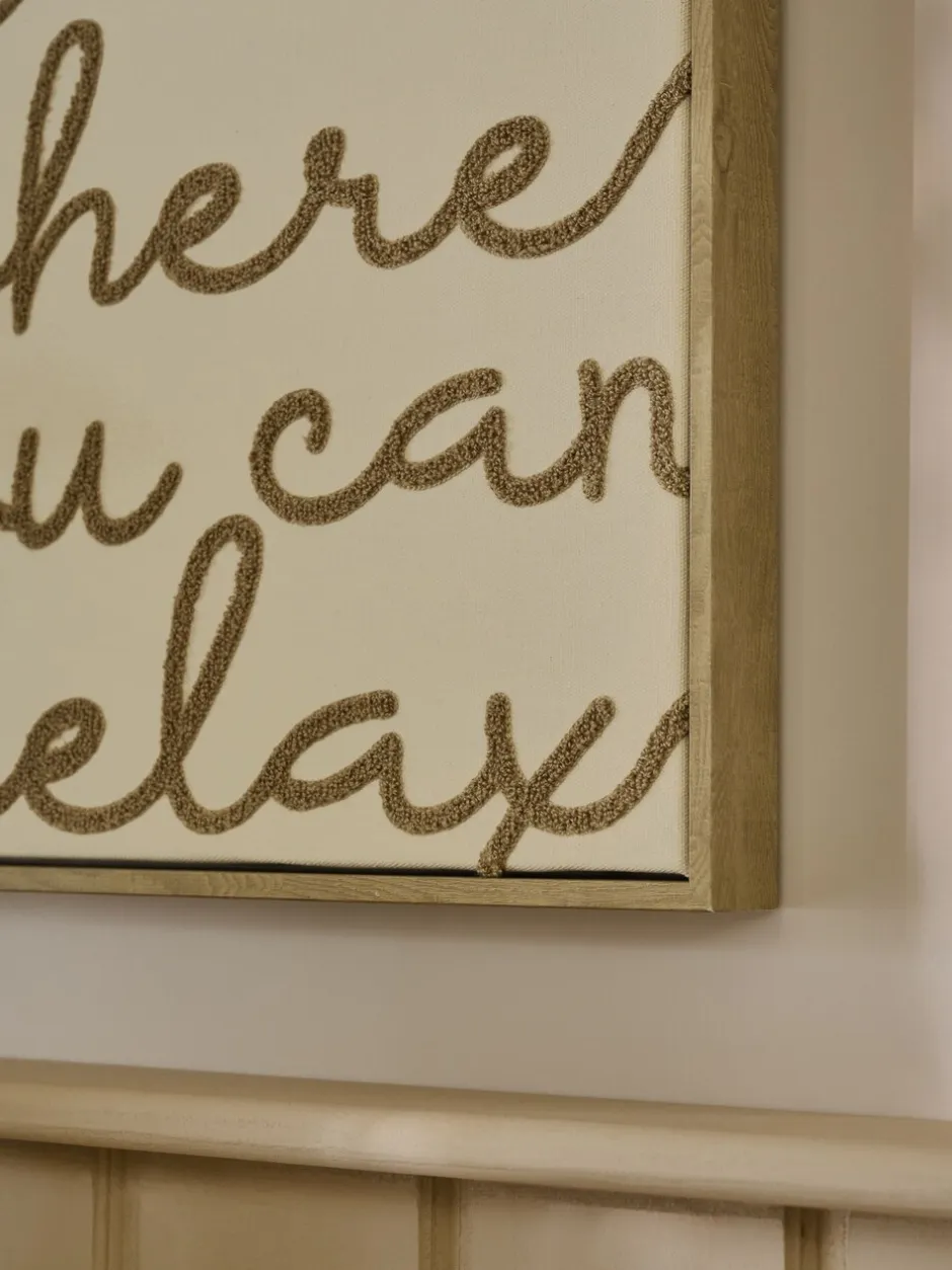 Canvassen En Kunst Voor Aan De Wand|Next Boucle Embroidered Relax Phrase Wall Art