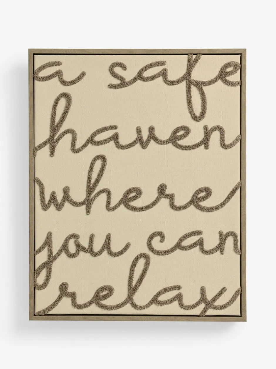 Canvassen En Kunst Voor Aan De Wand|Next Boucle Embroidered Relax Phrase Wall Art