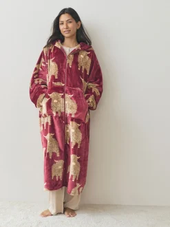 Loungewear|Alle Nacht- En Loungekleding*Next Bourgondisch Rode Hamish the Highland Cow - Oversized dekenhoody