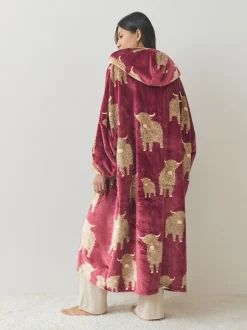 Loungewear|Alle Nacht- En Loungekleding*Next Bourgondisch Rode Hamish the Highland Cow - Oversized dekenhoody