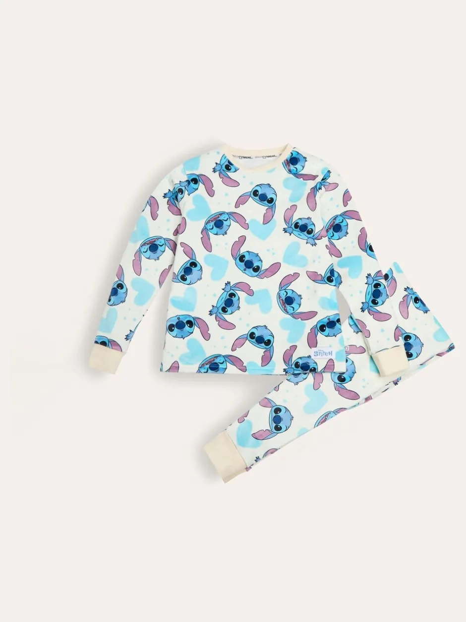 Nachtkleding En Pyjama's|Pyjama's|Brand Threads Girls Disney Stitch Divine Fleece Pyjamas Set