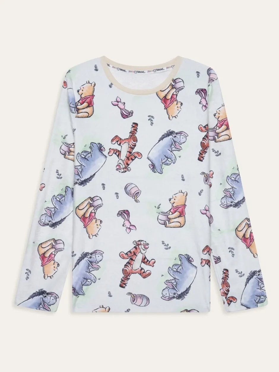 Pyjama's|Brand Threads Ladies Winnie The Pooh Fleece Pyjamas Set