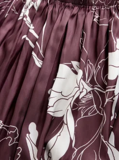 Rokken*Next Brdeauxrood/ecru - Kew Collection Satin Midi Skirt