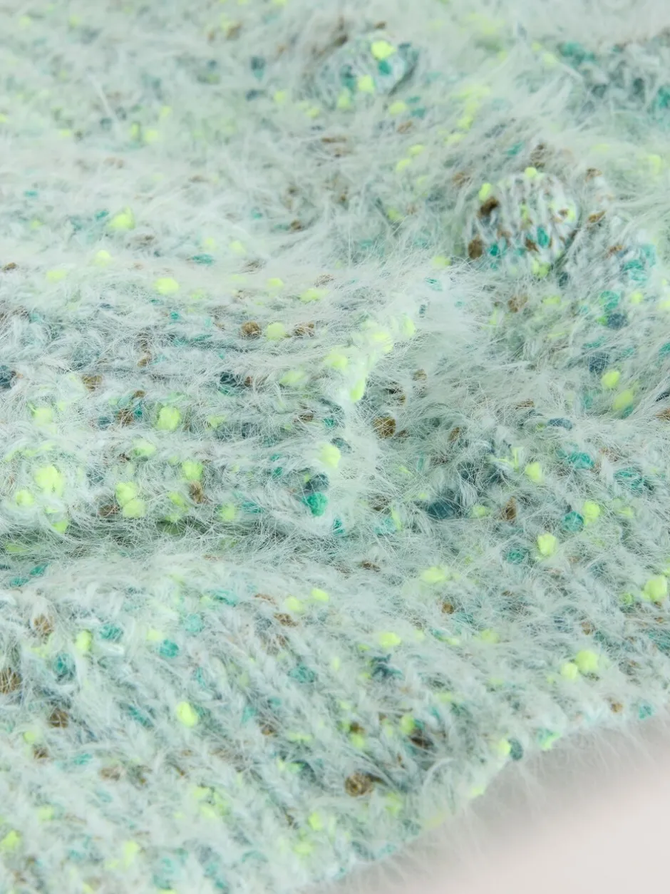 Gebreide Kleding*Next - Fuzzy Texture V-Neck Cardigan Bright Green Neppy