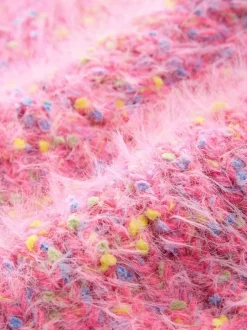 Gebreide Kleding|Next - Fuzzy Texture V-Neck Cardigan Bright Pink Neppy