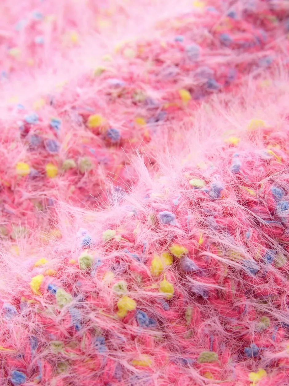 Gebreide Kleding|Next - Fuzzy Texture V-Neck Cardigan Bright Pink Neppy