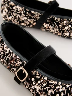 Lage Schoenen|Next - Mary Jane-schoenen met versierde pailletten van Forever Comfort® Brons