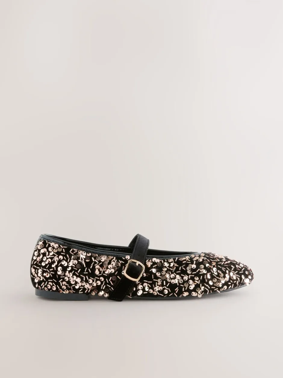 Lage Schoenen|Next - Mary Jane-schoenen met versierde pailletten van Forever Comfort® Brons