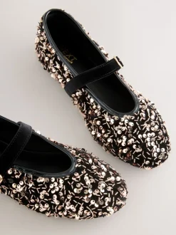 Lage Schoenen|Next - Mary Jane-schoenen met versierde pailletten van Forever Comfort® Brons