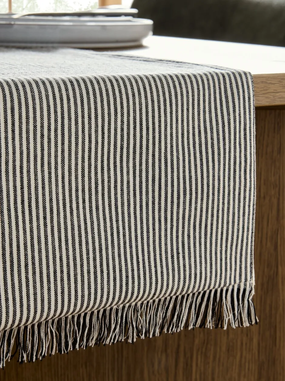 Tafellinnen En Placemats *Next Bronx keukentafelloper Zwart/wit