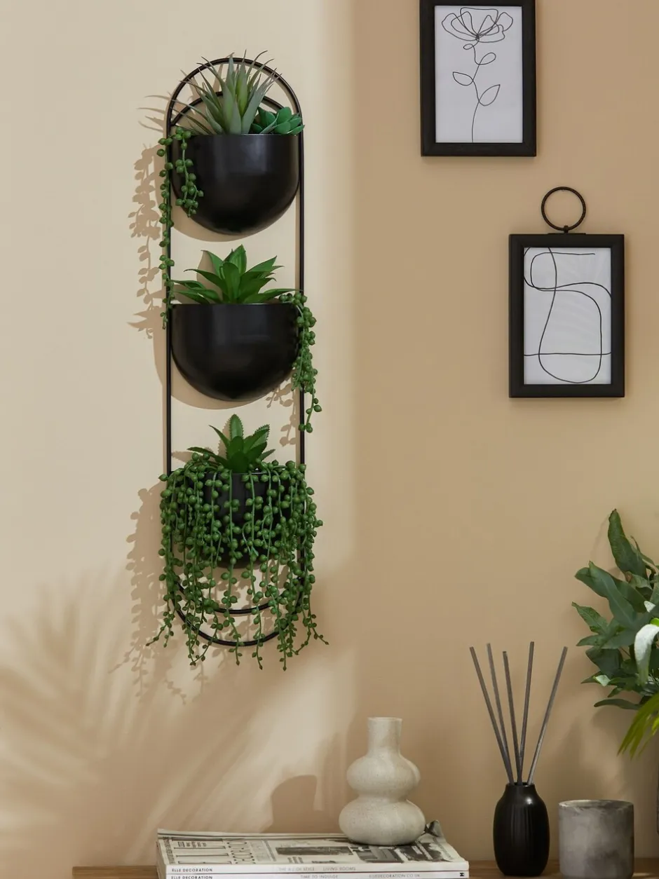 Kunstbloemen|Next Bronx plantenpottenwandrek met kunstplanten