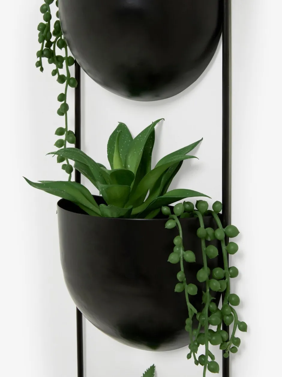 Kunstbloemen|Next Bronx plantenpottenwandrek met kunstplanten
