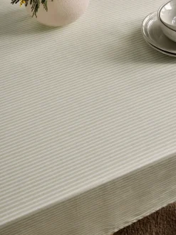 Tafellinnen En Placemats |Tafelgerei*Next Bronx Stripe Wipe Clean Tablecloth Natuurlijk