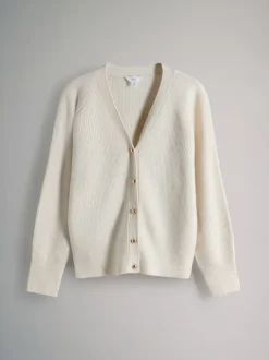 Gebreide Kleding|The Set - 2 Pack Chunky Rib Knitted Cardigans With Wool Brown Marl/Cream