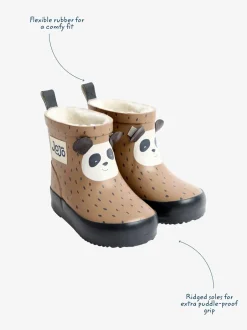 Laarzen|Laarzen*Jojo Maman Bébé - Short Cosy Lined Wellie Boot Brown Panda
