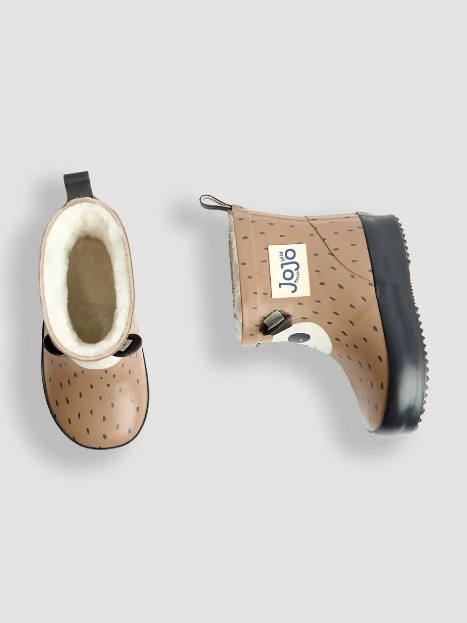 Laarzen|Laarzen*Jojo Maman Bébé - Short Cosy Lined Wellie Boot Brown Panda
