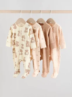 Babypakjes En Babypyjama's*Next Bruin - 4 Pack Baby-pyjama's met tweewegrits (0mnd -2jr)