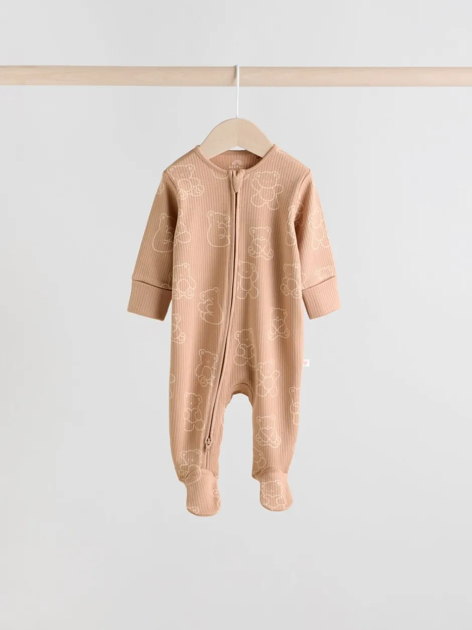 Babypakjes En Babypyjama's*Next Bruin - 4 Pack Baby-pyjama's met tweewegrits (0mnd -2jr)