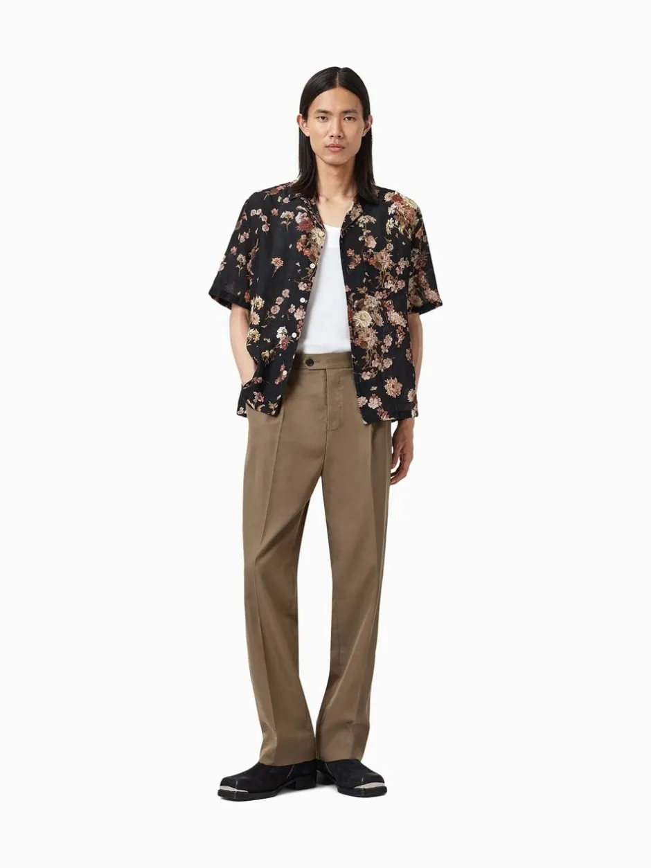 Formele Broek|All Saints - AllSaints Tallis Straight Trousers Bruin