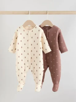Babypakjes En Babypyjama's|Next Bruin - Baby gewatteerde berenpyjama's 2 set
