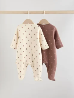 Babypakjes En Babypyjama's|Next Bruin - Baby gewatteerde berenpyjama's 2 set