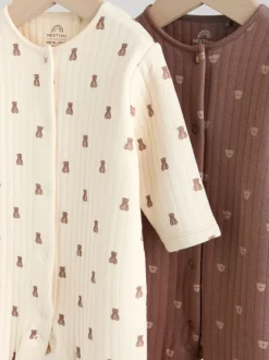 Babypakjes En Babypyjama's|Next Bruin - Baby gewatteerde berenpyjama's 2 set